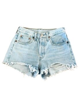 Levi's 501 Premium Light  Blue Denim Cutoff Shorts Raw Hem size 26